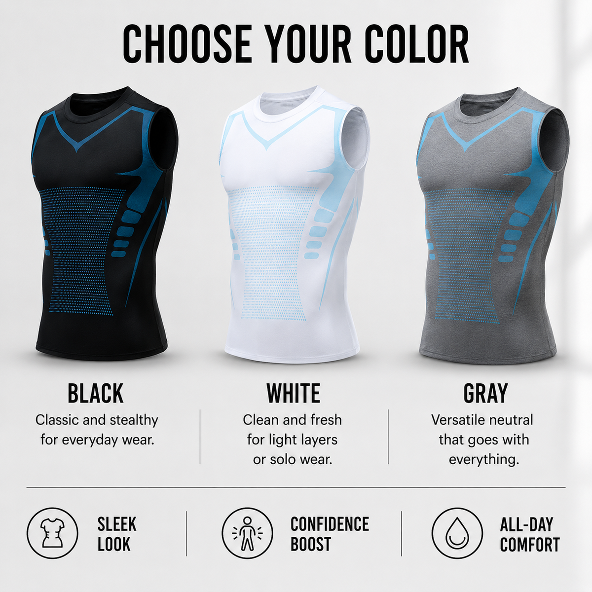 πͺMen's Slimming Compression Vest | Posture Corrector Base Layer