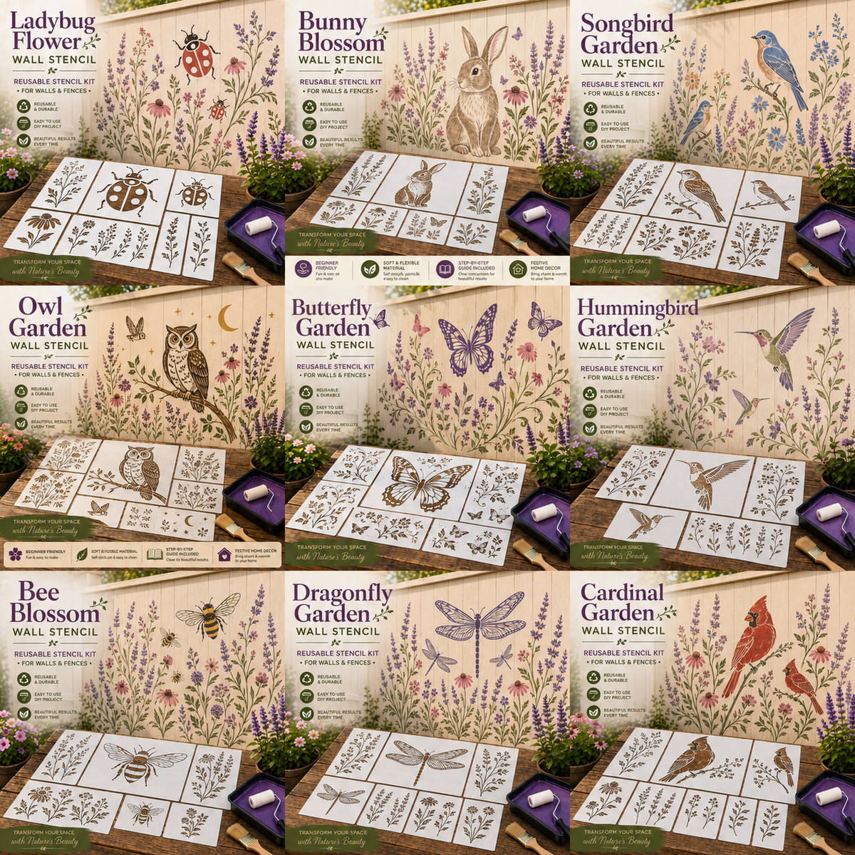📦🌿 Garden Wall Stencil—Make your walls look lively and not monotonous🔥🎁Give your child a vivid home🏠