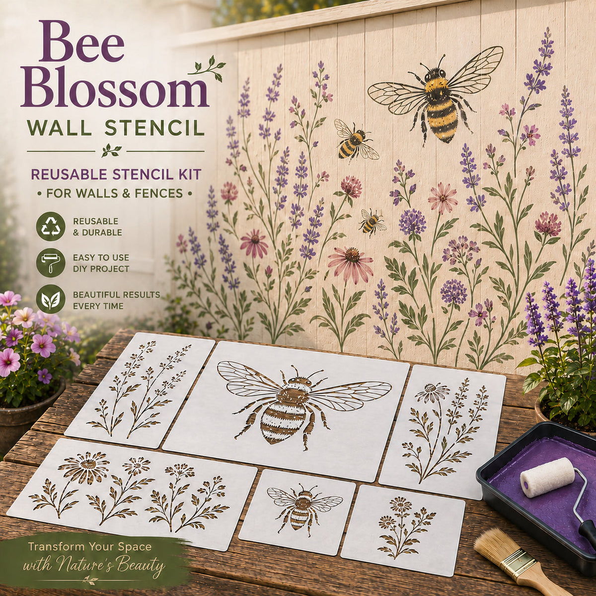 📦🌿 Garden Wall Stencil—Make your walls look lively and not monotonous🔥🎁Give your child a vivid home🏠