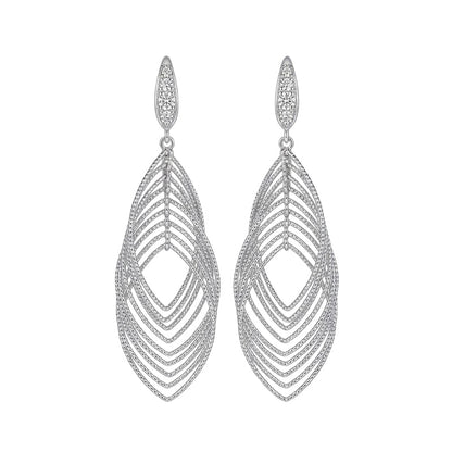 Layered Leaf Dangle Earrings for Women