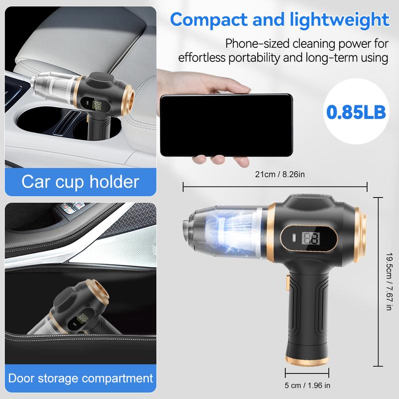 Cnkimao™ Insanely Powerful Cordless Car Vacuum — 19000Pa, 6-in-1 Deep-Clean System
